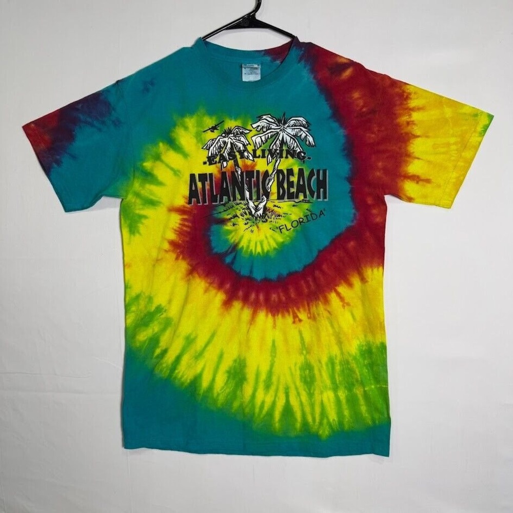 Vintage Spiral‎ Tie-Dye Atlantic Beach Florida T-Shirt Unisex Medium